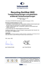 Recycling-Zertifikat Interseroh