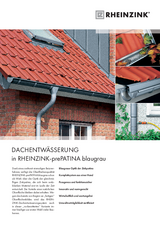 Dachentwässerung in prePATINA ECO ZINC blaugrau